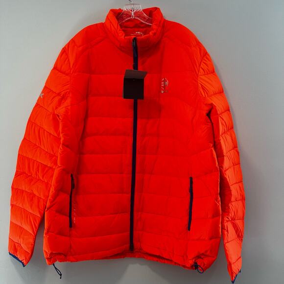 NWT RLX Ralph Lauren Orange Down Filled Puffer Jakcet 3XL Tall RlL PuRpLe LaBeL
